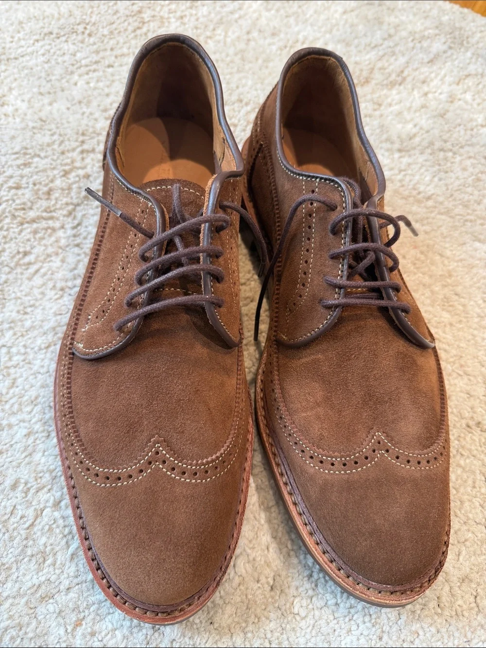 Allen Edmonds Winstonmok Wingtip Derby Shoes in Snuff Suede